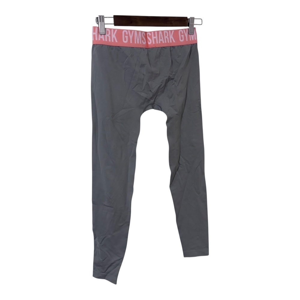 Gymshark Gray athletic workout Leggings with Pink Waistband M